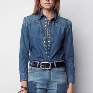 NEW Zadig & Voltaire Thelmus Denim Shirt